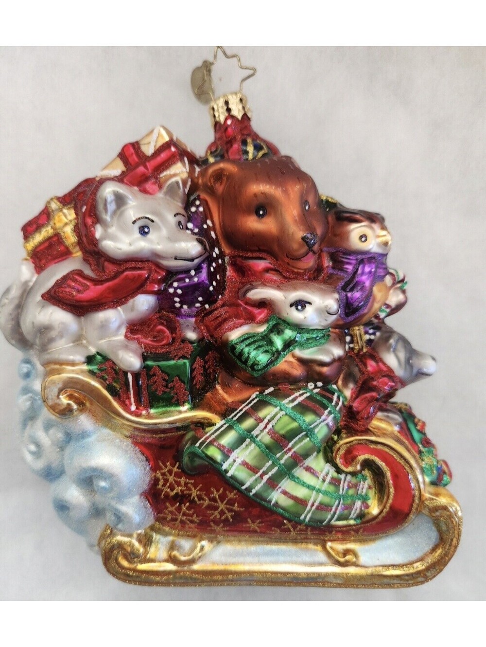 Christopher Radko Forest Flyer Glass Handpainted Ornament 5", New